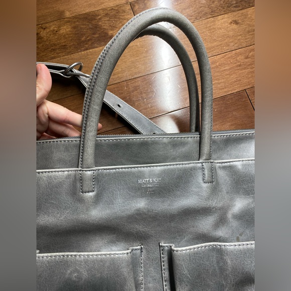 Matt & Nat Laptop Bag Vegan Purse Grey Large - Picture 14 of 16